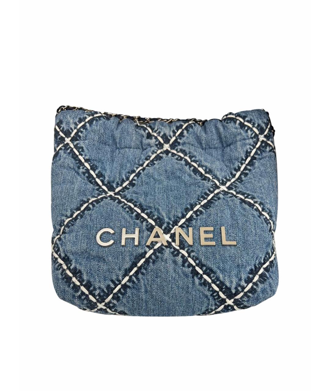 CHANEL Синяя деним сумка через плечо, фото 1