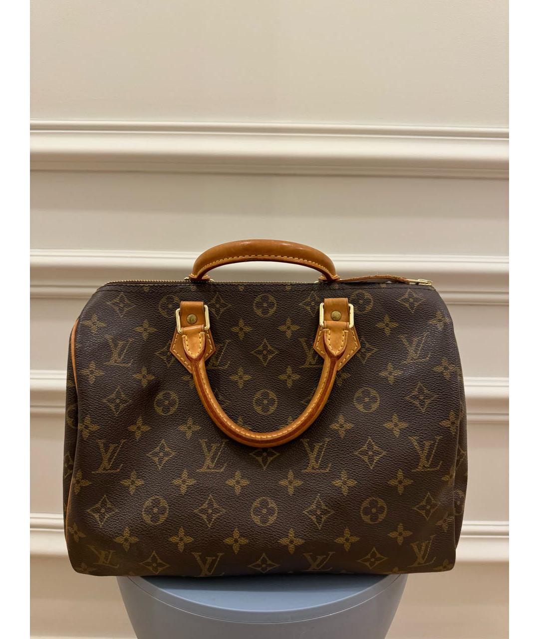 LOUIS VUITTON Коричневая сумка с короткими ручками, фото 3