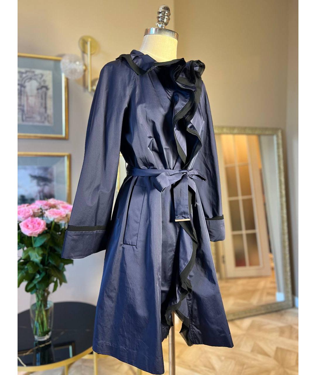 CAROLINA HERRERA Темно-синий тренч/плащ, фото 2