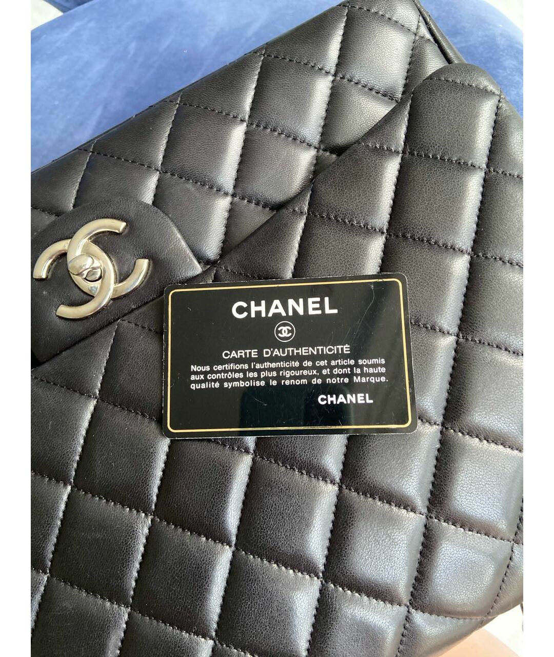 CHANEL Черная кожаная сумка тоут, фото 5