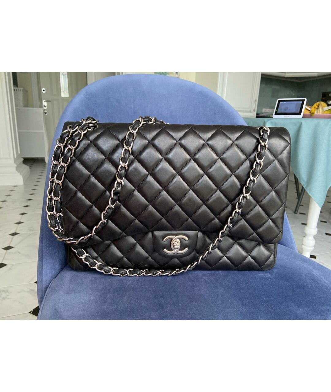 CHANEL Черная кожаная сумка тоут, фото 8
