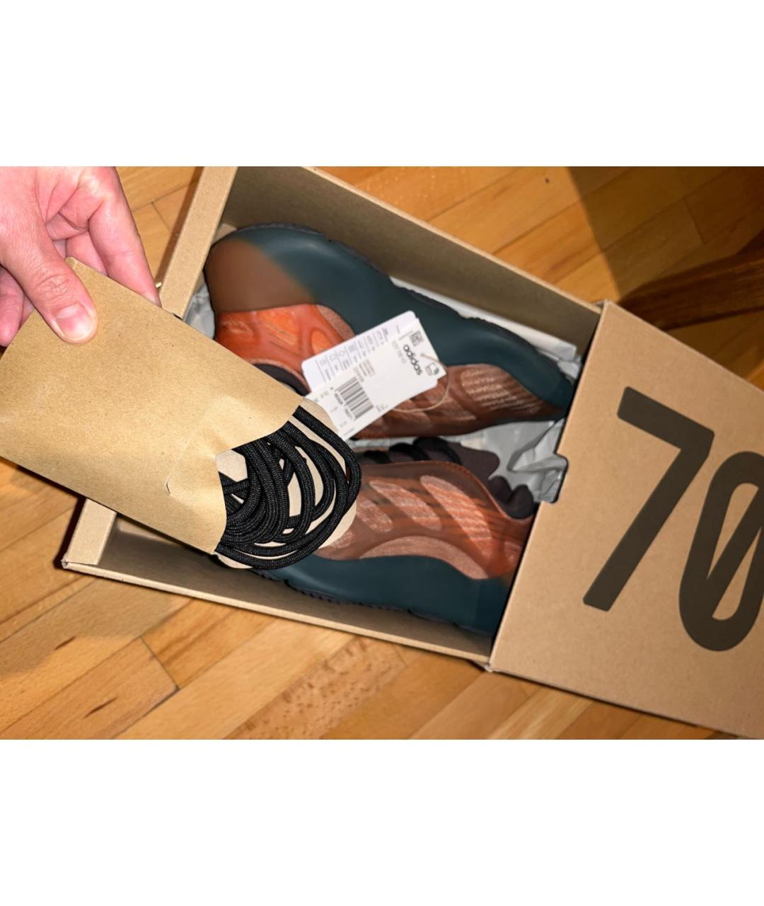 ADIDAS YEEZY Коричневые текстильные кроссовки, фото 8