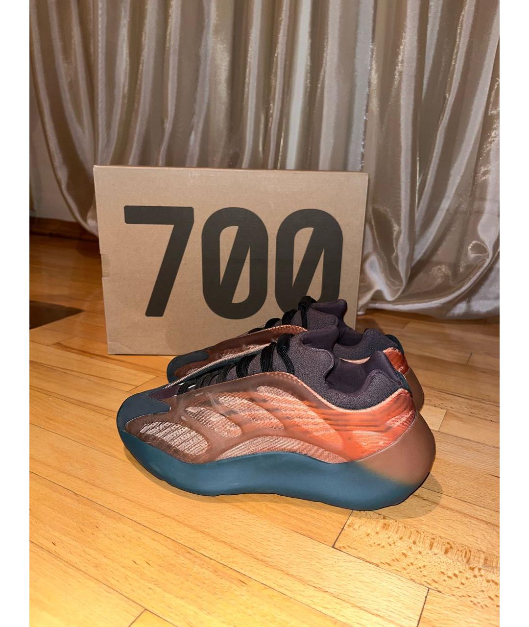 ADIDAS YEEZY Коричневые текстильные кроссовки, фото 9