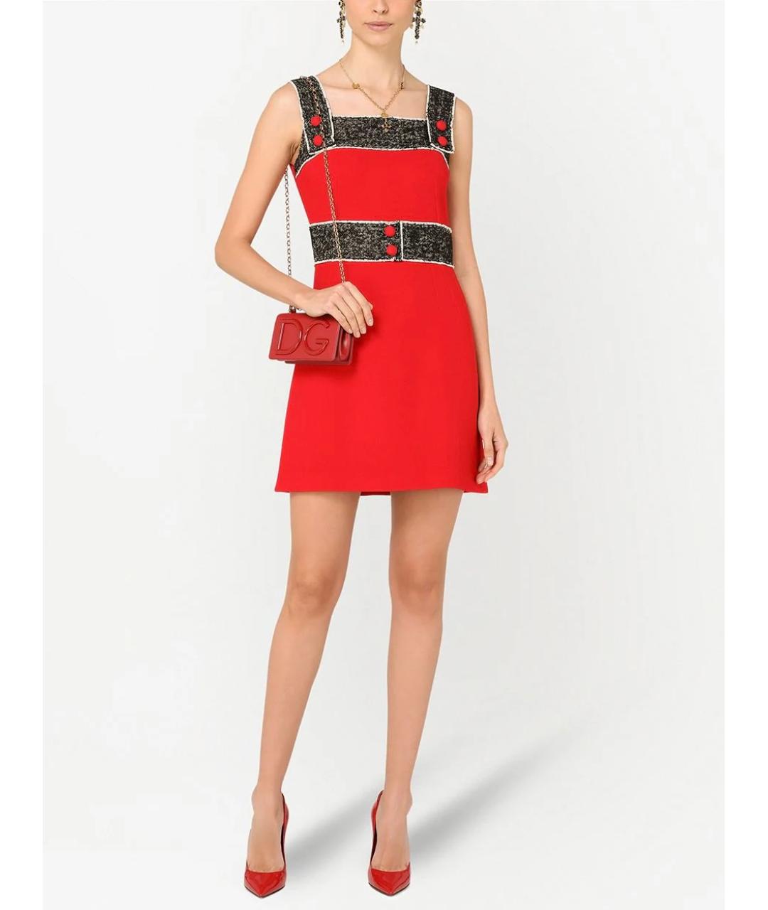 DOLCE&GABBANA Красное повседневное платье, фото 2