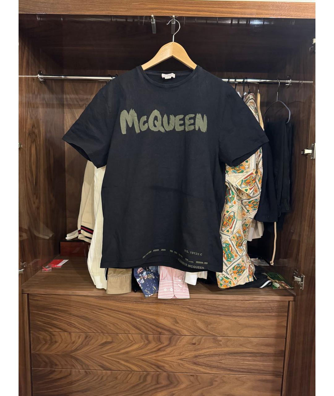 ALEXANDER MCQUEEN Черная хлопковая футболка, фото 3