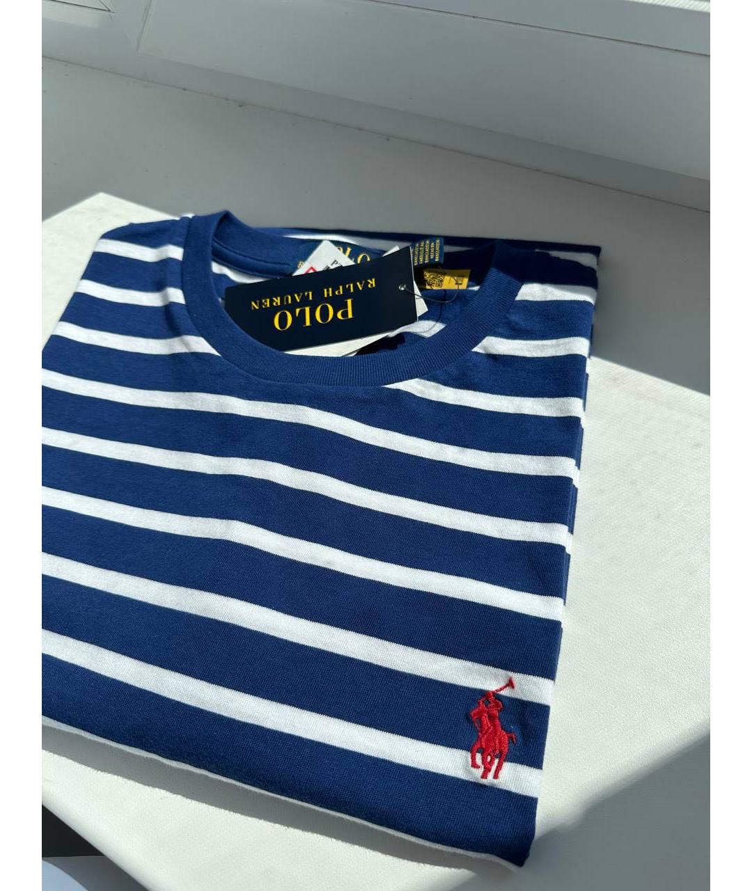 POLO RALPH LAUREN Темно-синяя хлопковая футболка, фото 6