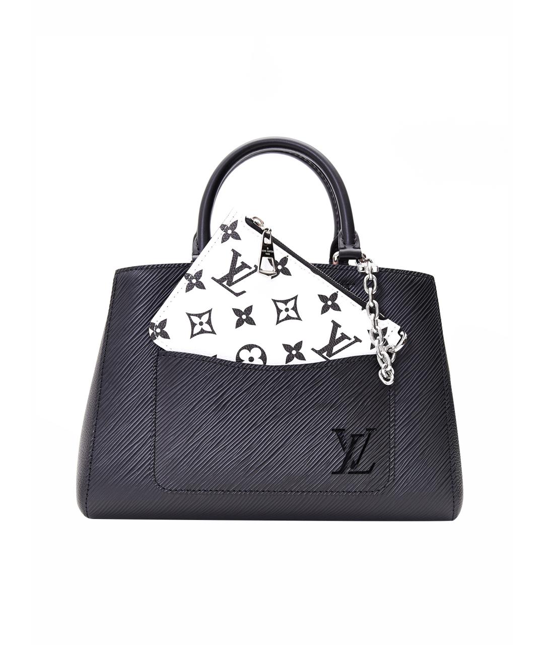 LOUIS VUITTON Черная кожаная сумка с короткими ручками, фото 4