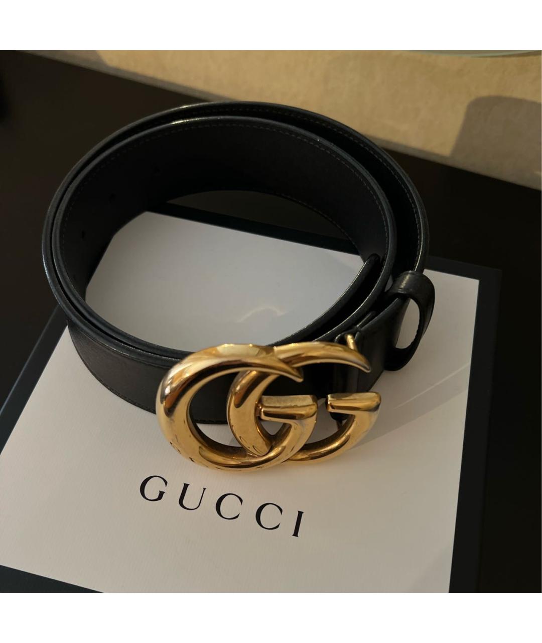 GUCCI Черный кожаный ремень, фото 5