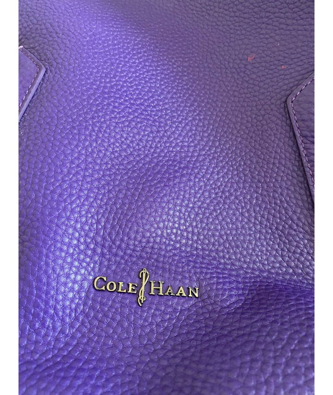 COLE HAAN Фиолетовая кожаная сумка тоут, фото 5