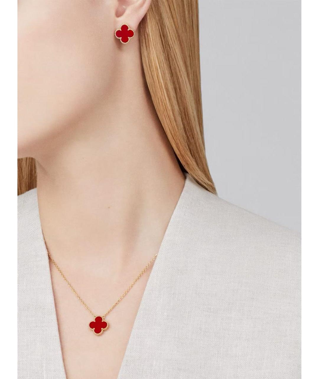 VAN CLEEF & ARPELS Красные серьги из желтого золота, фото 2