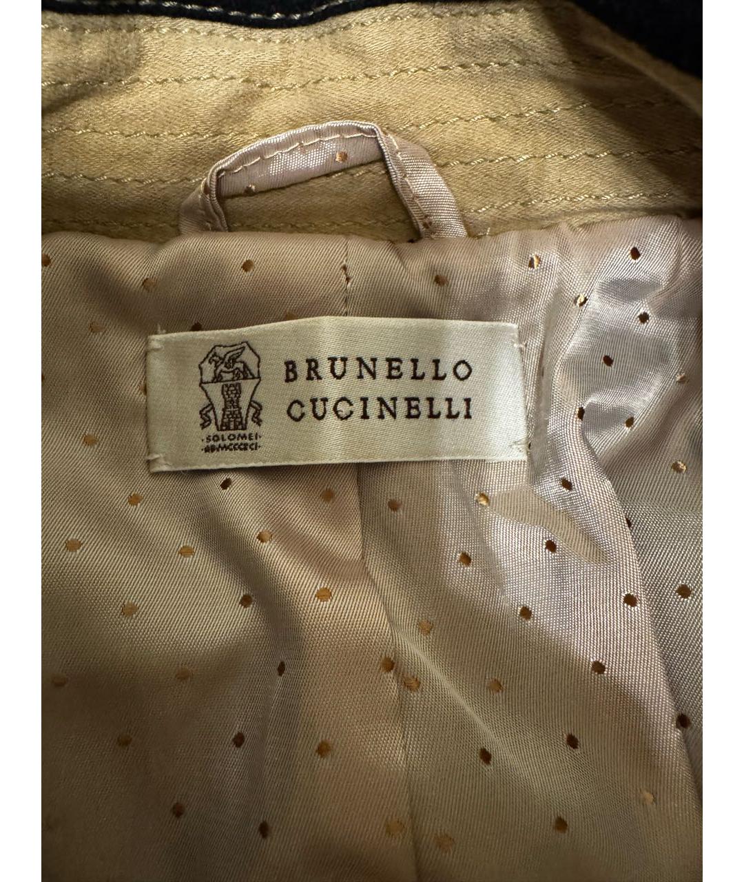 BRUNELLO CUCINELLI Темно-синее шерстяное пальто, фото 3