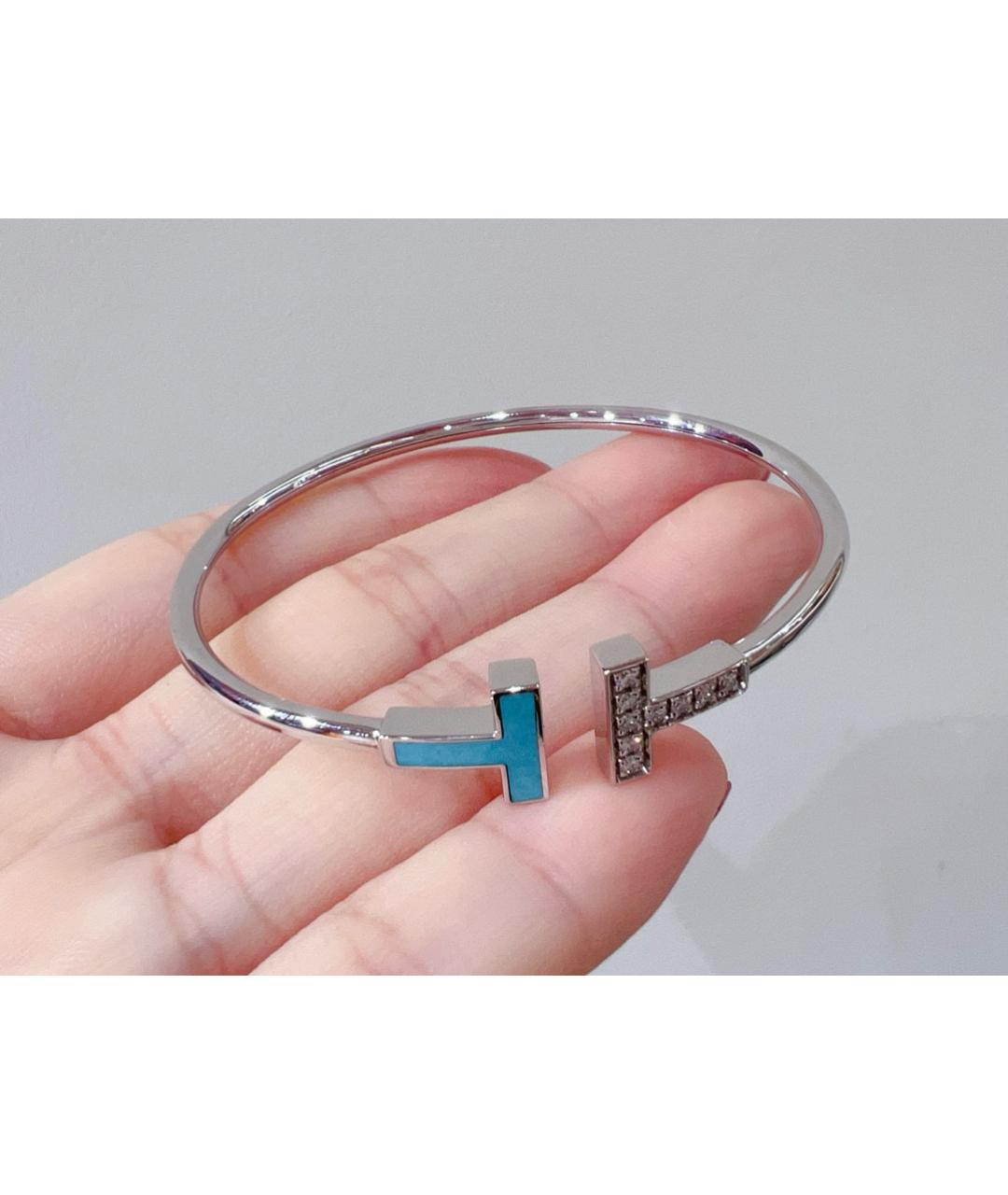 TIFFANY&CO Бирюзовый браслет из белого золота, фото 6
