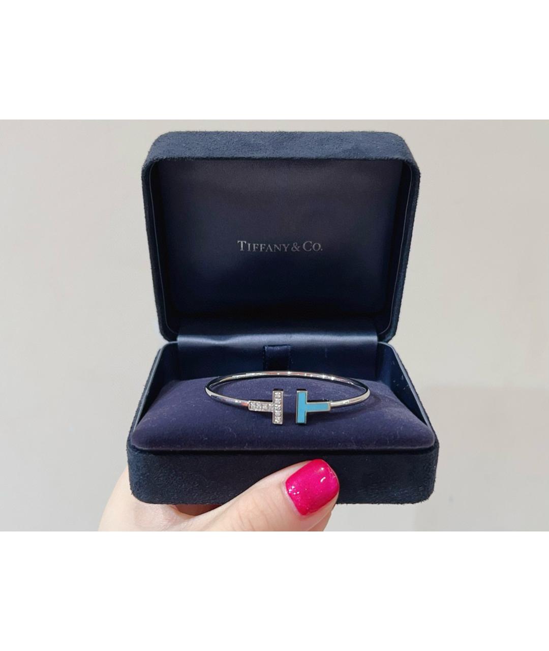 TIFFANY&CO Бирюзовый браслет из белого золота, фото 2