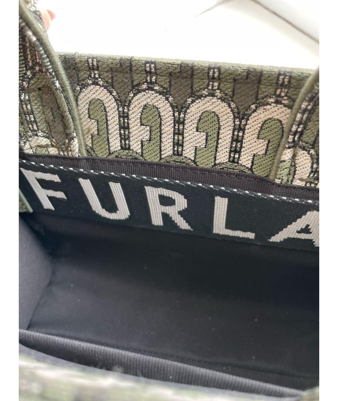 FURLA Зеленая тканевая сумка тоут, фото 4