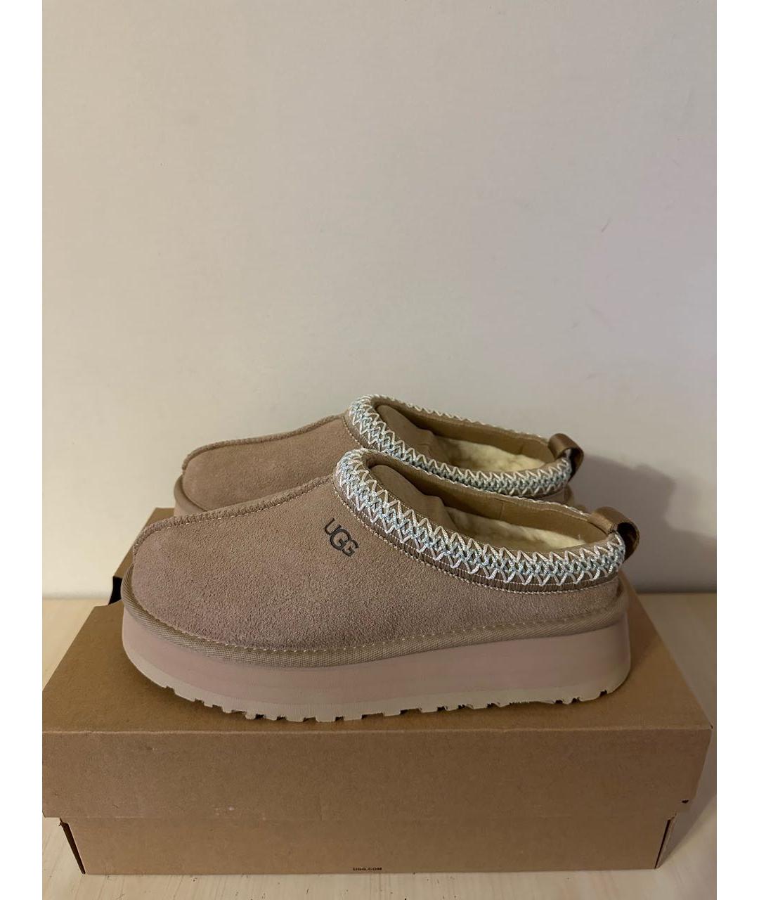 UGG AUSTRALIA Бежевые замшевые мюли, фото 2