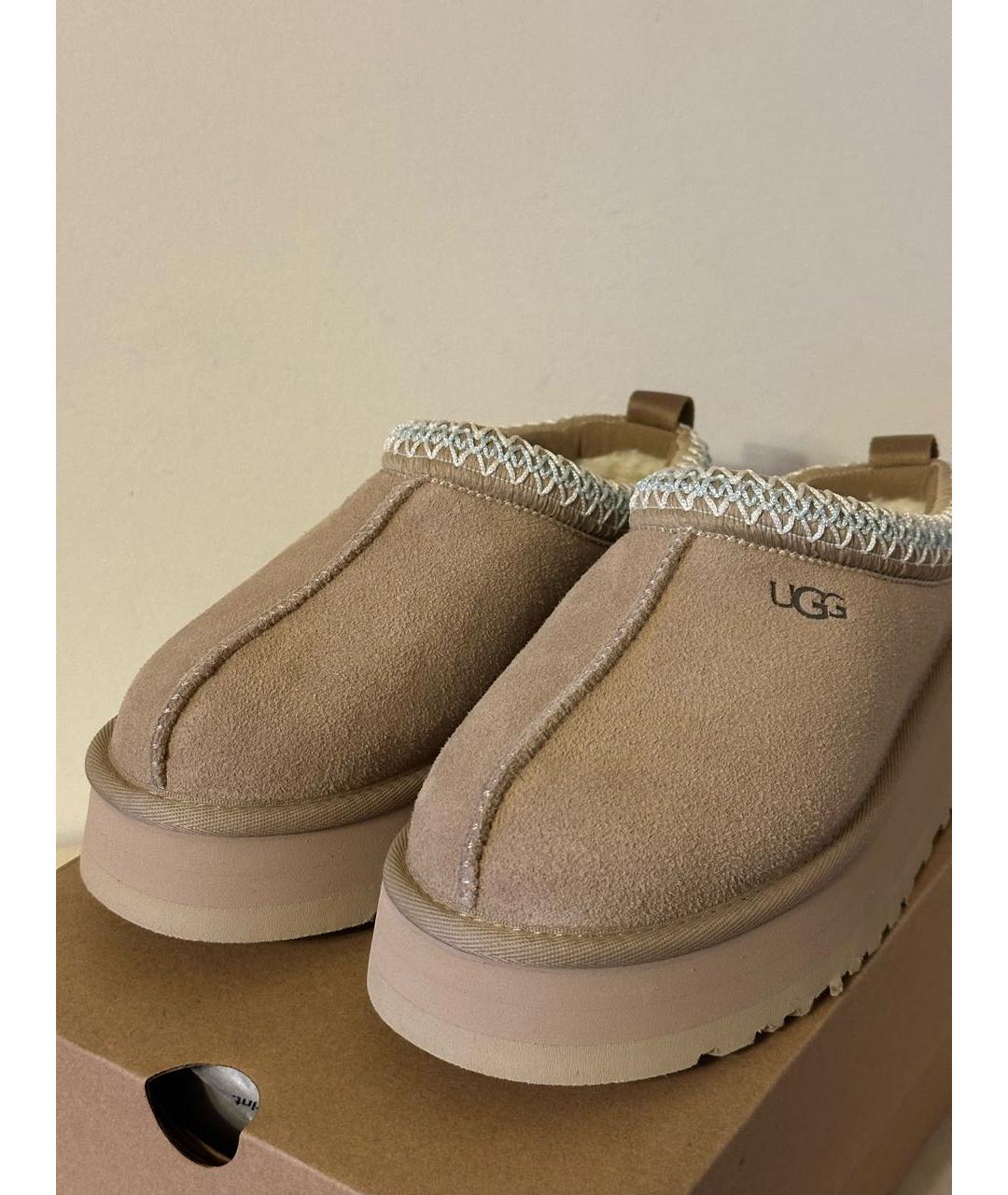 UGG AUSTRALIA Бежевые замшевые мюли, фото 3