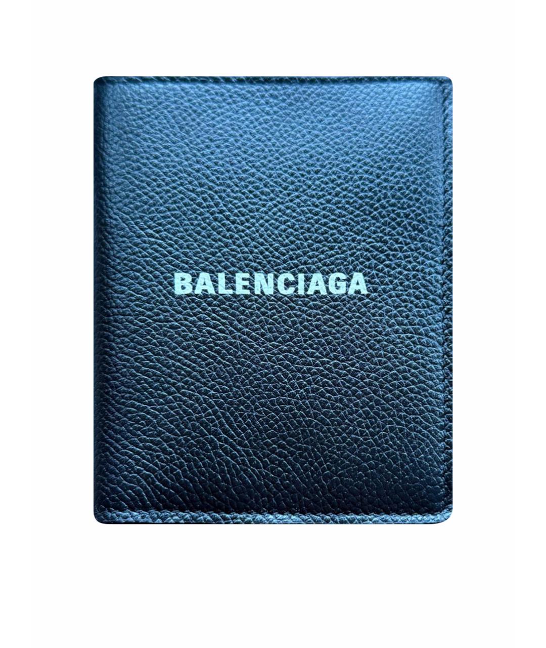 BALENCIAGA Черный кожаный кошелек, фото 1