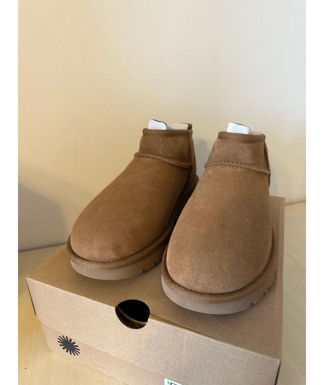 UGG AUSTRALIA Коричневые замшевые полусапоги, фото 3