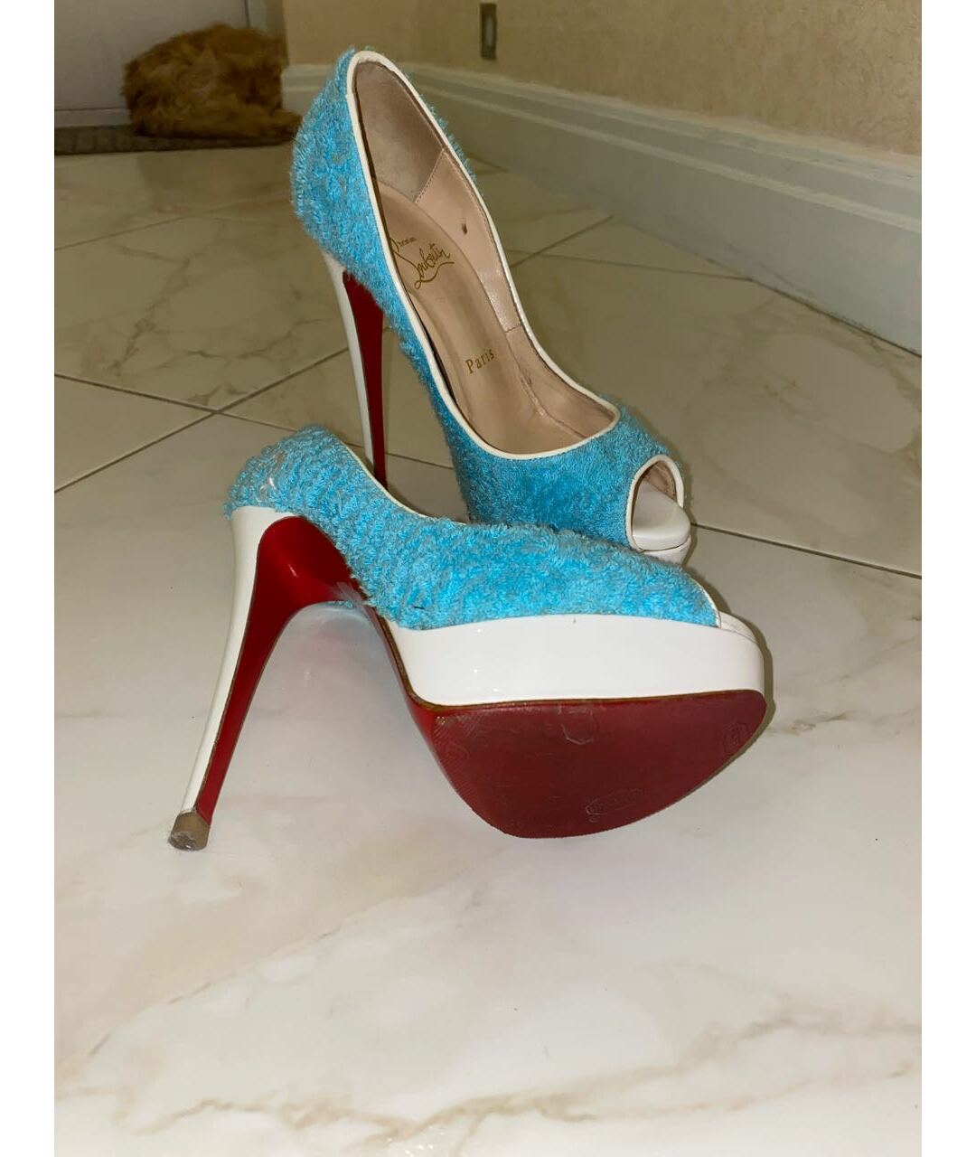 CHRISTIAN LOUBOUTIN Голубые туфли, фото 5