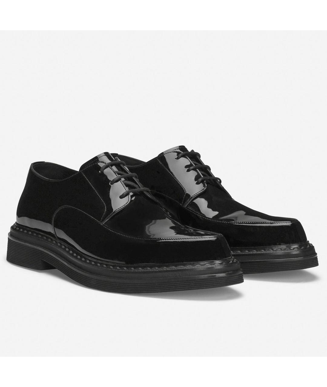 DOLCE&GABBANA Черные кожаные туфли, фото 2