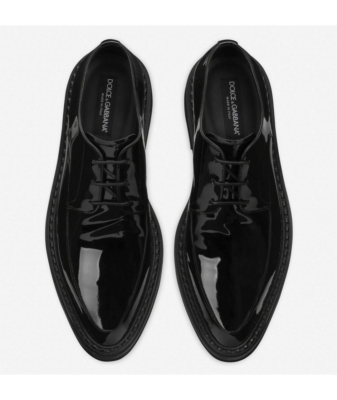 DOLCE&GABBANA Черные кожаные туфли, фото 4