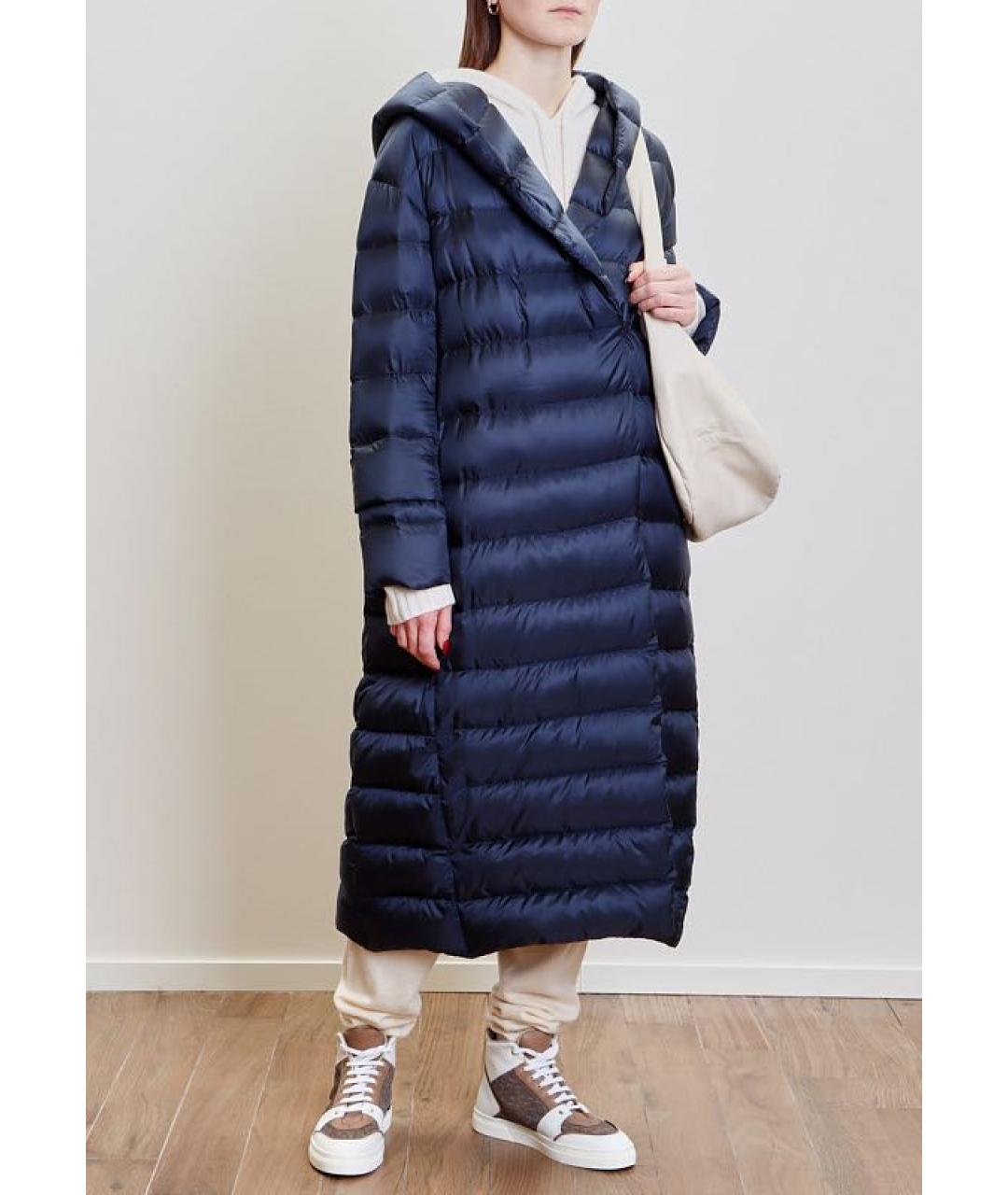 MAX MARA Темно-синий полиэстеровый пуховик, фото 3