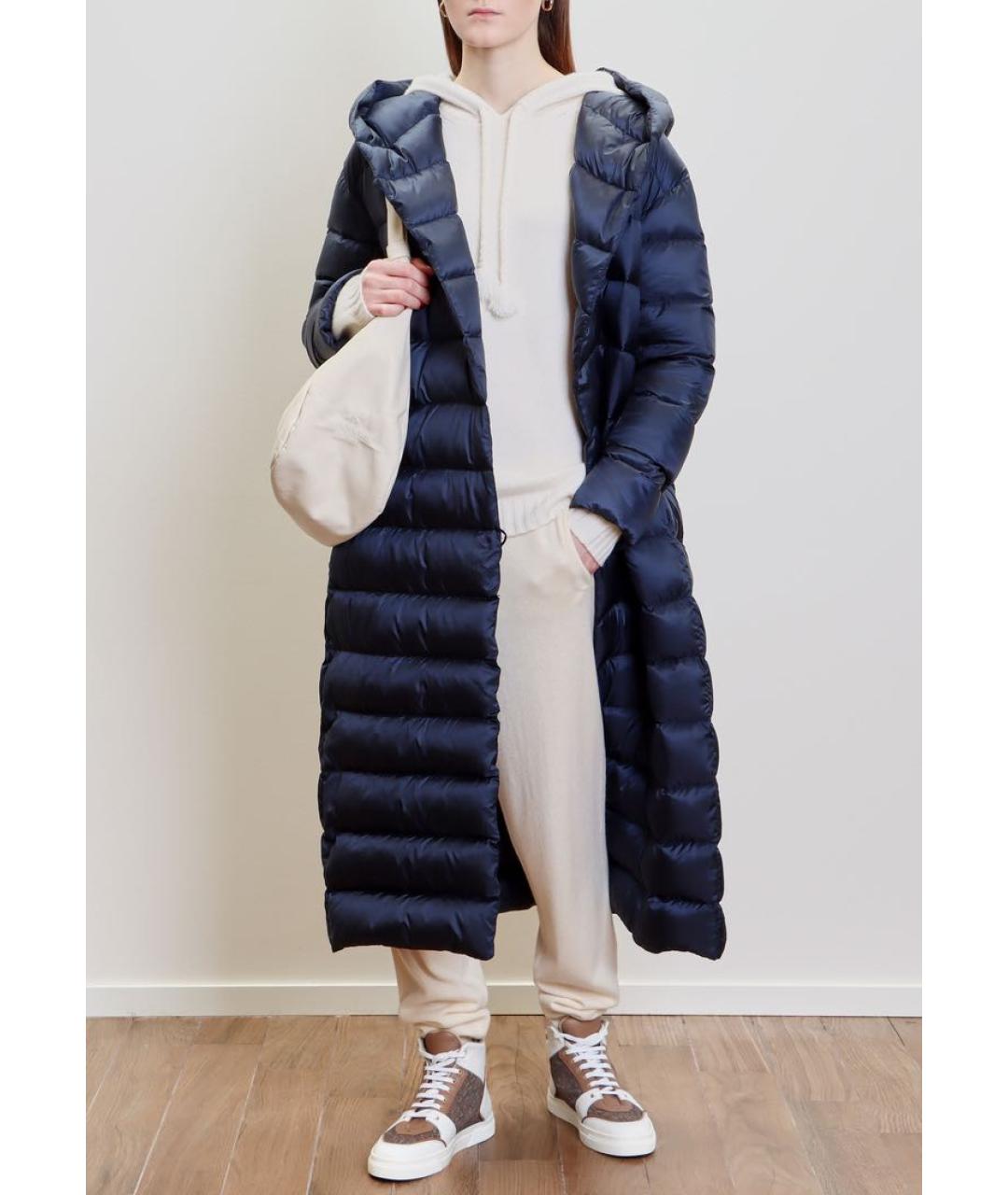 MAX MARA Темно-синий полиэстеровый пуховик, фото 2