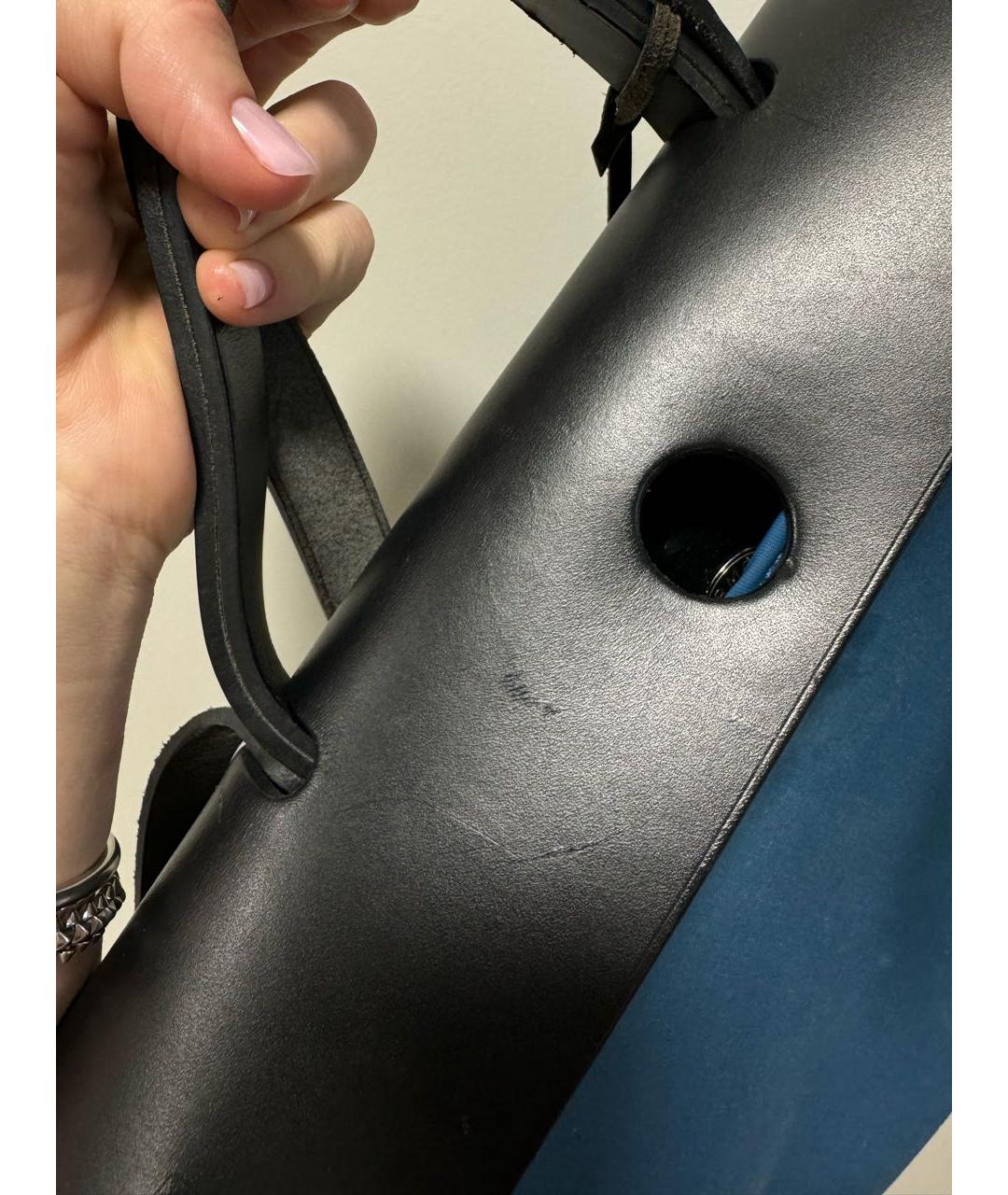 HERMES Синяя тканевая сумка с короткими ручками, фото 3