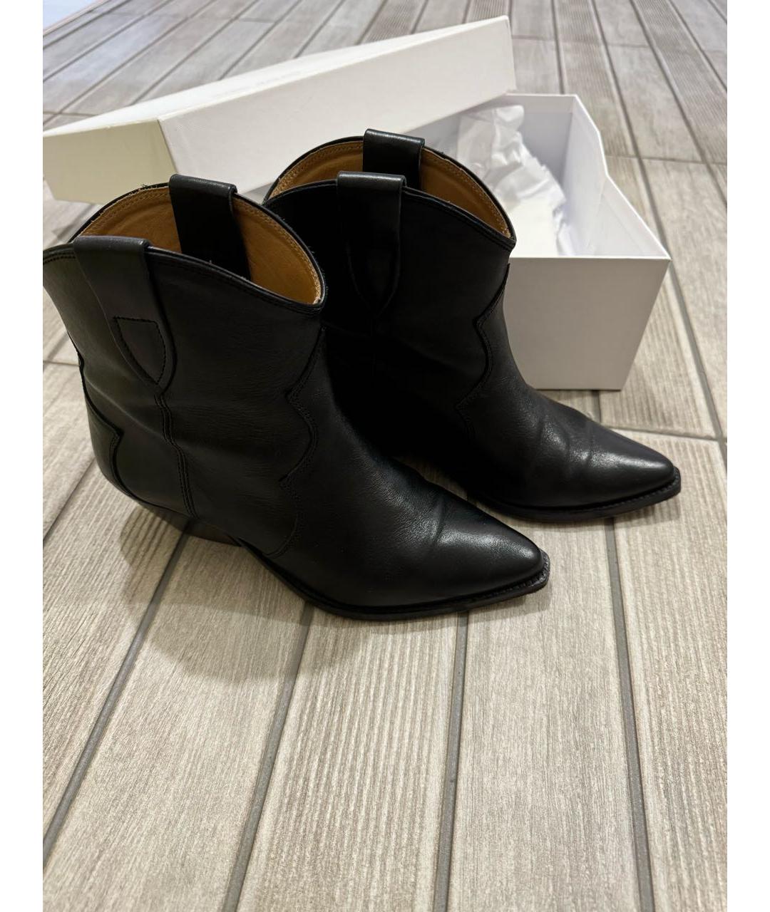ISABEL MARANT Черные кожаные ботинки, фото 2