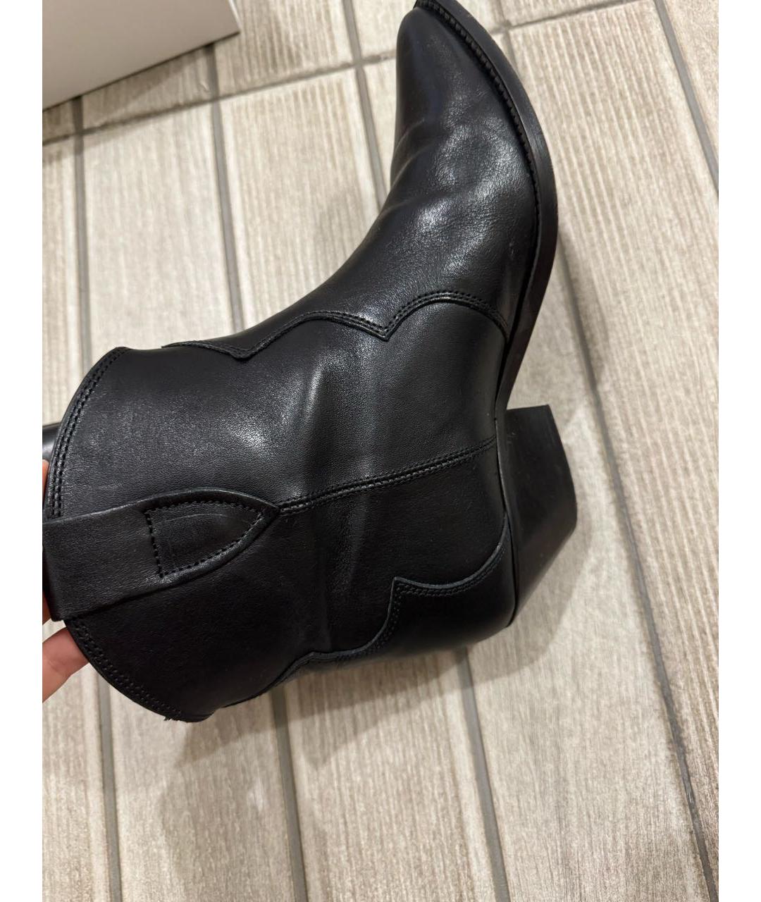 ISABEL MARANT Черные кожаные ботинки, фото 3