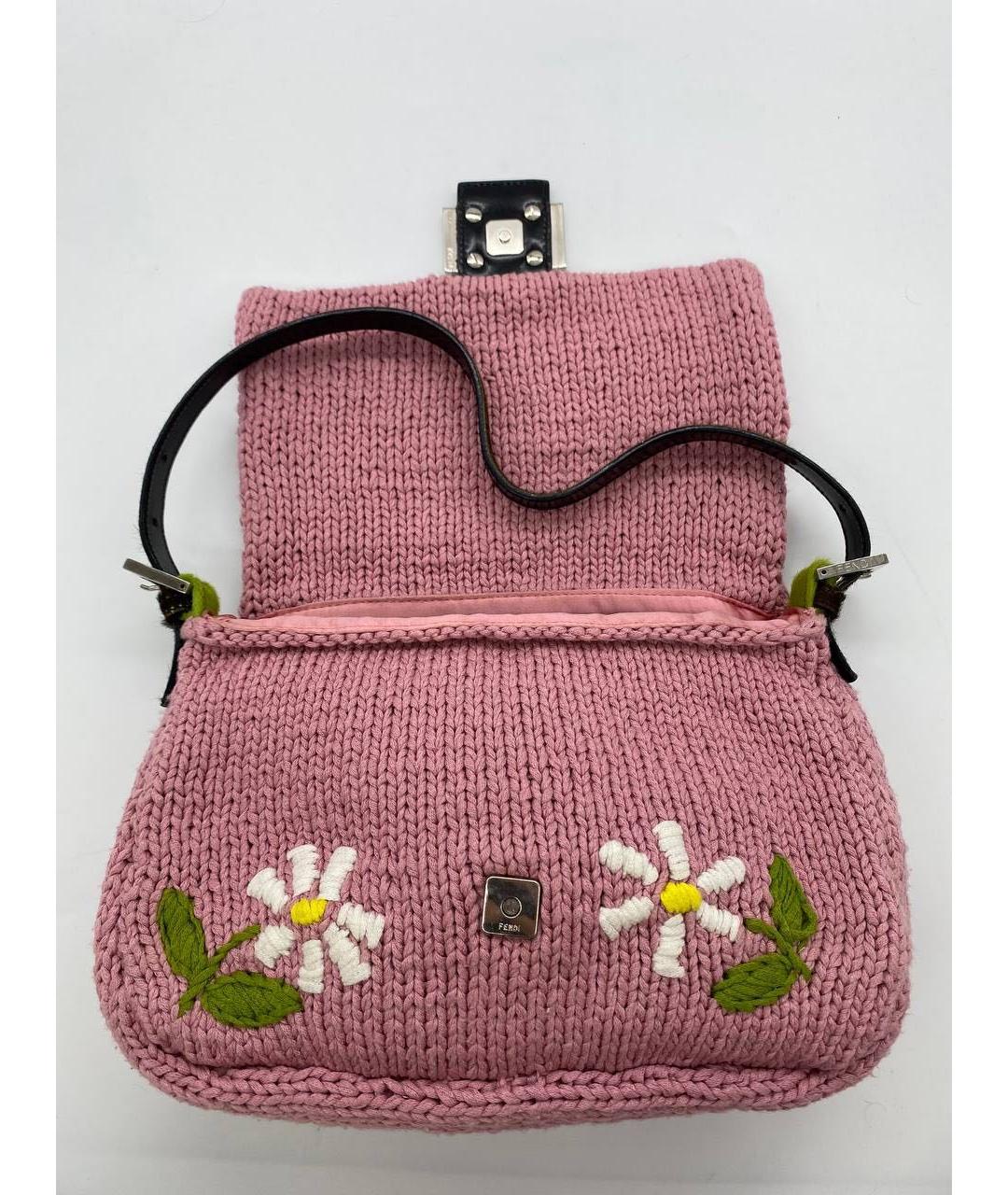 FENDI Розовая тканевая сумка через плечо, фото 8