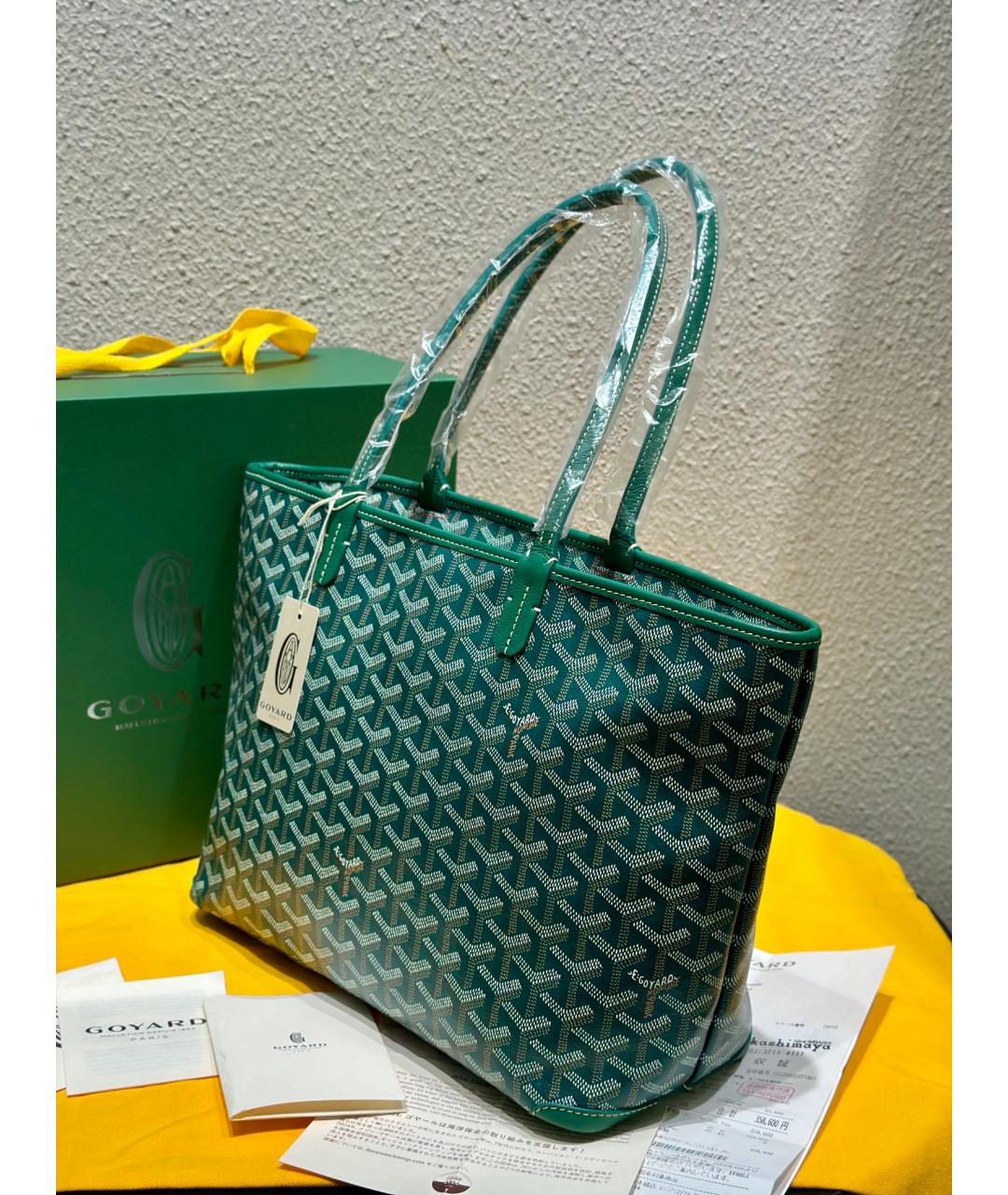 GOYARD Зеленая сумка тоут из искусственной кожи, фото 4