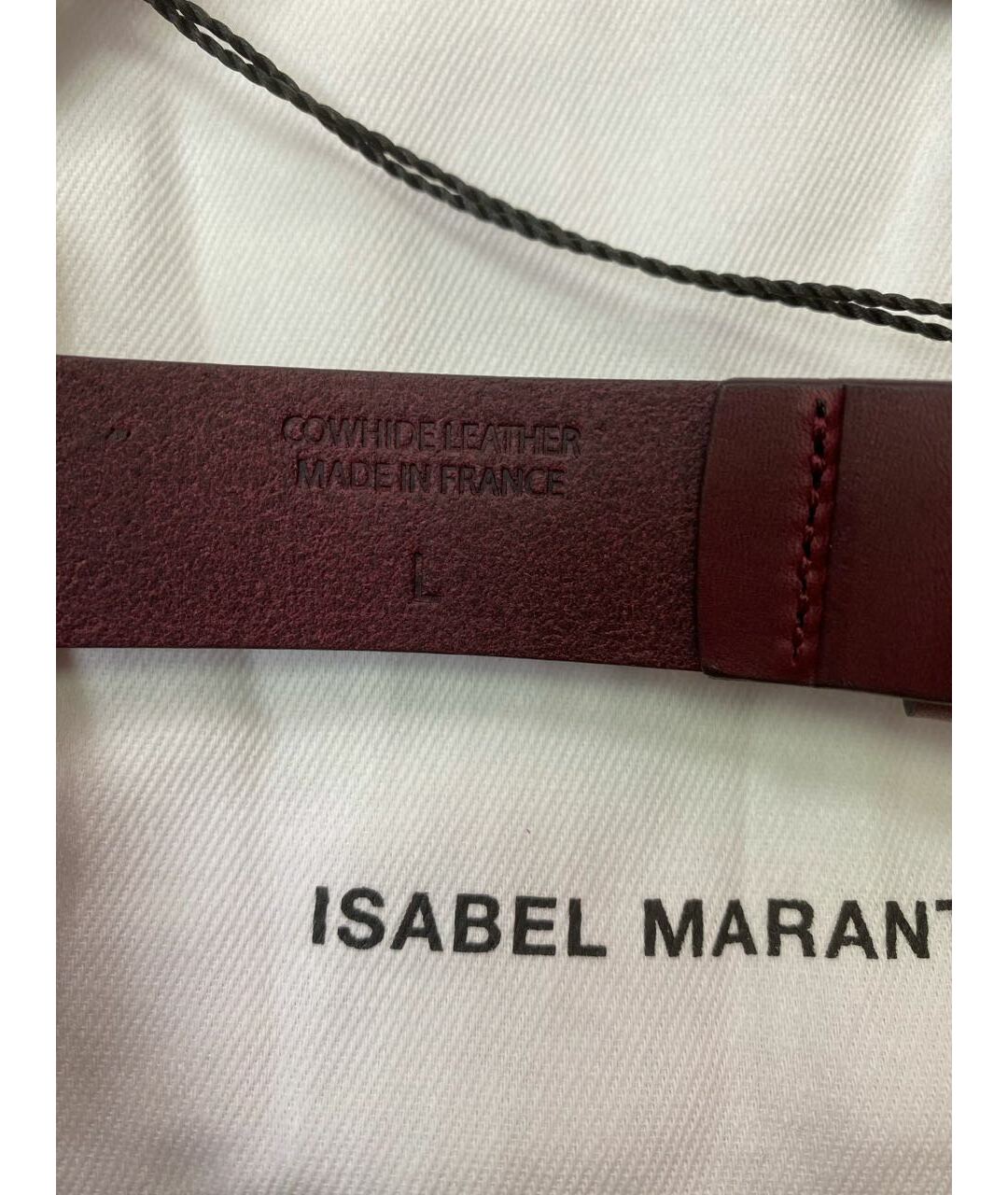ISABEL MARANT Бордовый кожаный ремень, фото 3