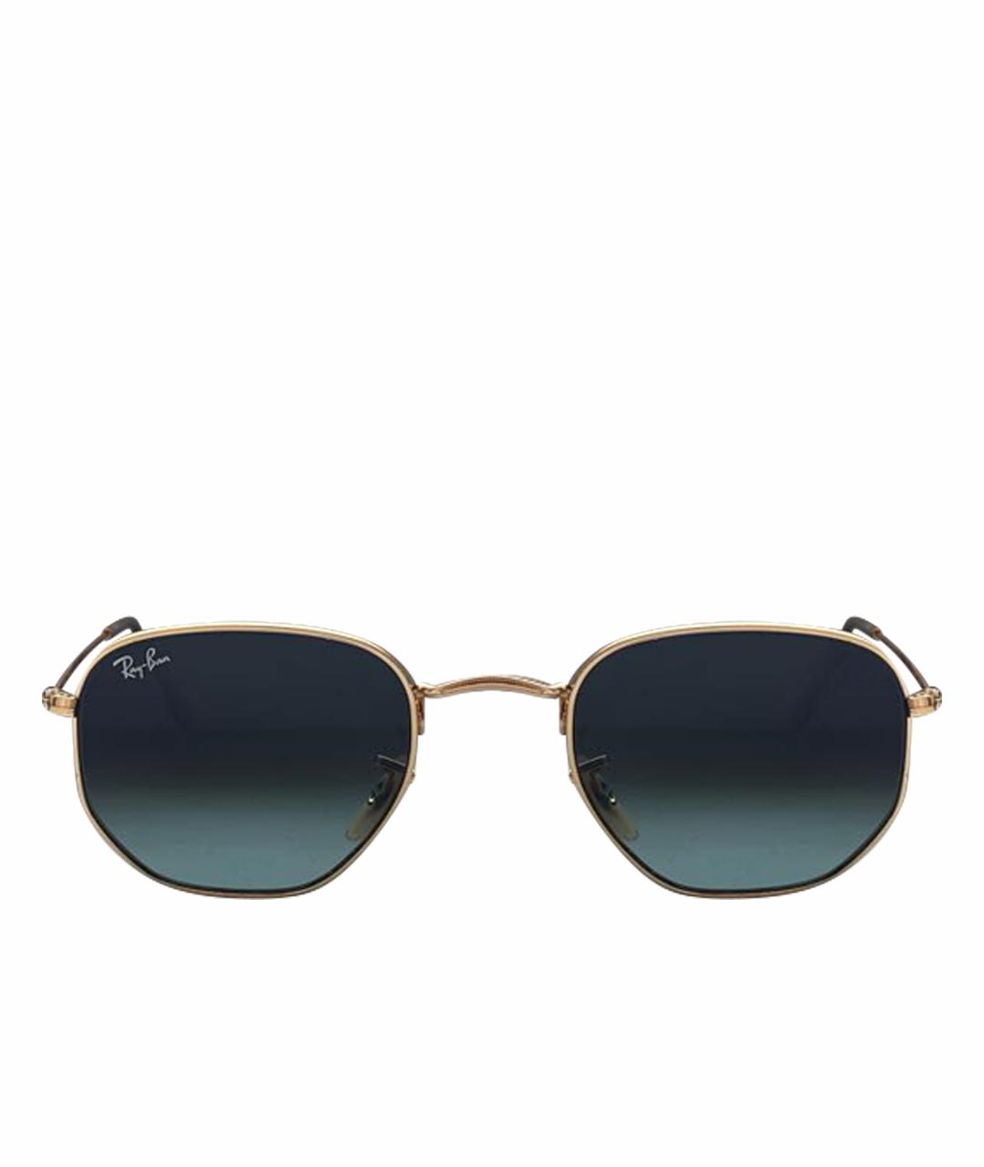 RAY BAN Золотые металлические солнцезащитные очки, фото 1