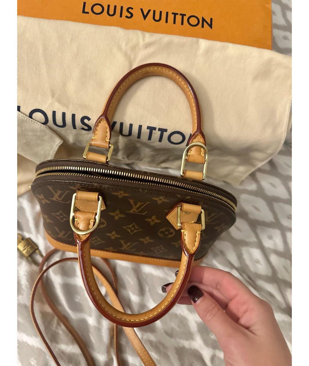 LOUIS VUITTON Коричневая сумка с короткими ручками, фото 5