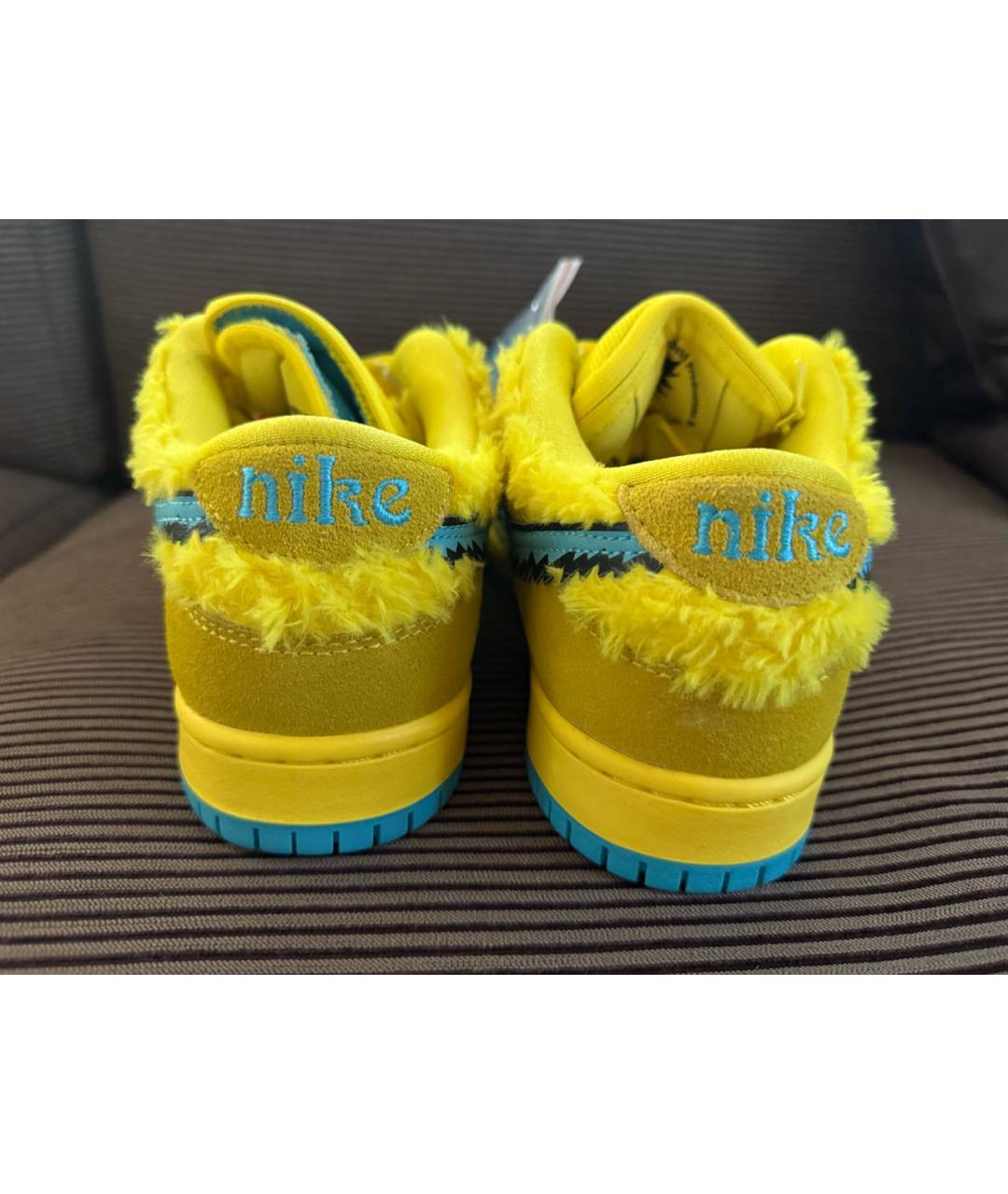 NIKE Желтые замшевые низкие кроссовки / кеды, фото 4