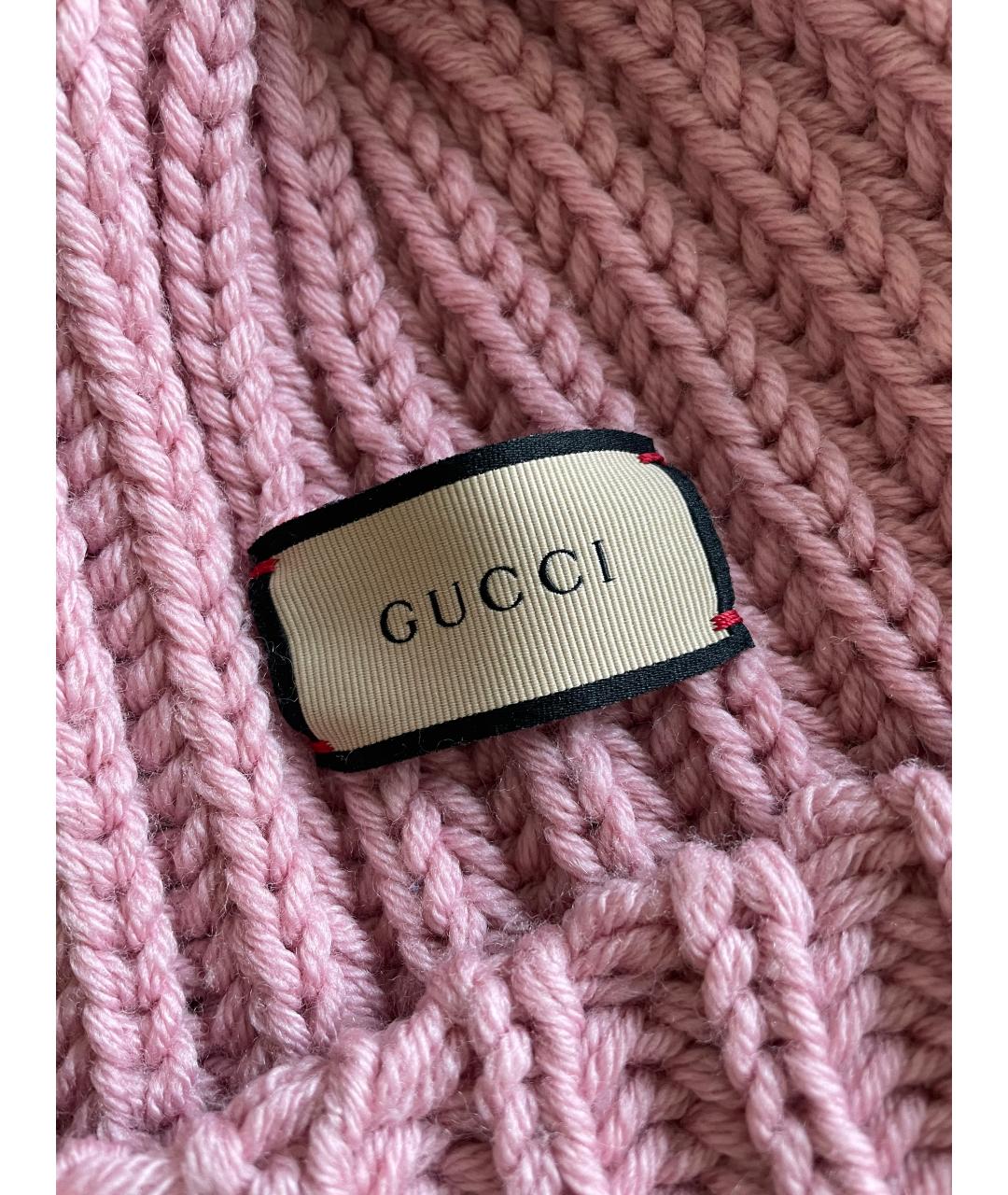 GUCCI Розовая шерстяная шапка, фото 3