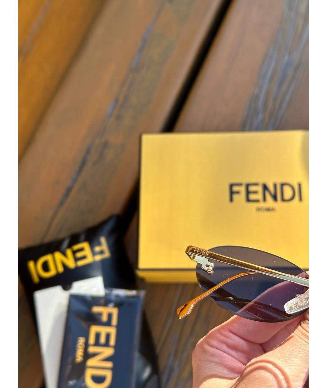 FENDI Серые металлические солнцезащитные очки, фото 7