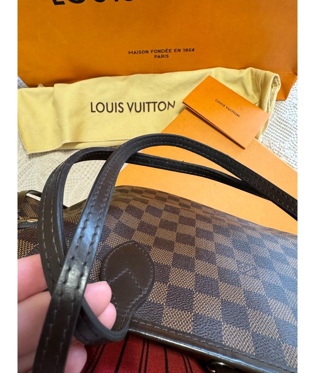 LOUIS VUITTON Коричневая сумка тоут, фото 7