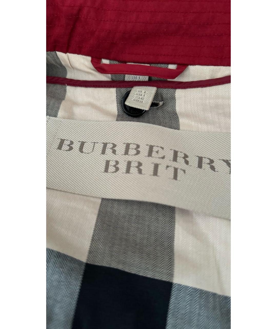 BURBERRY Бордовый тренч/плащ, фото 6