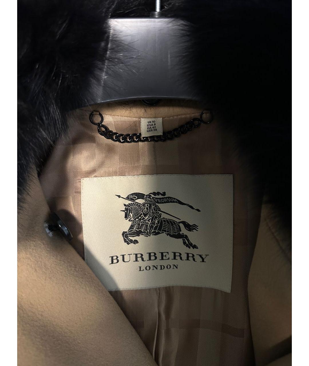 BURBERRY Коричневое шерстяное пальто, фото 3