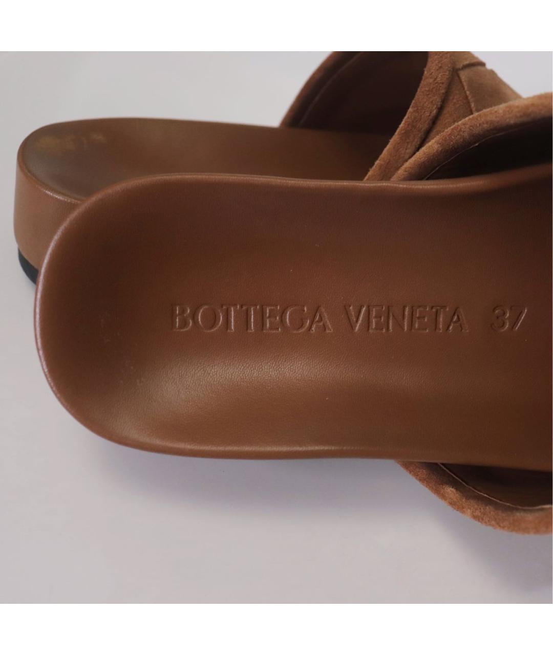 BOTTEGA VENETA Коричневые замшевые мюли, фото 7