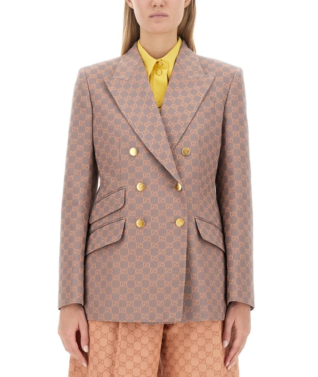 GUCCI Серый хлопковый жакет/пиджак, фото 3