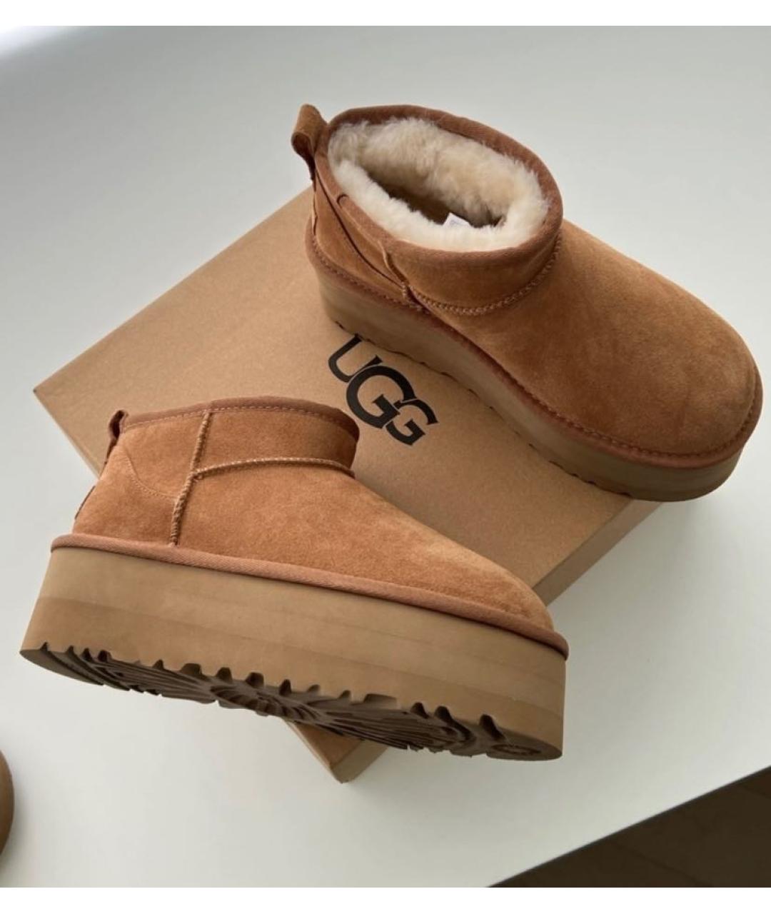 UGG AUSTRALIA Оранжевое замшевые ботинки, фото 4