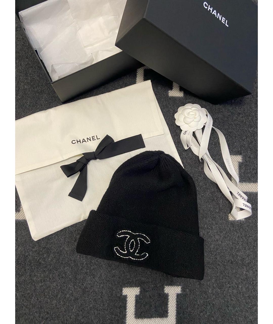 CHANEL Черная кашемировая шапка, фото 3