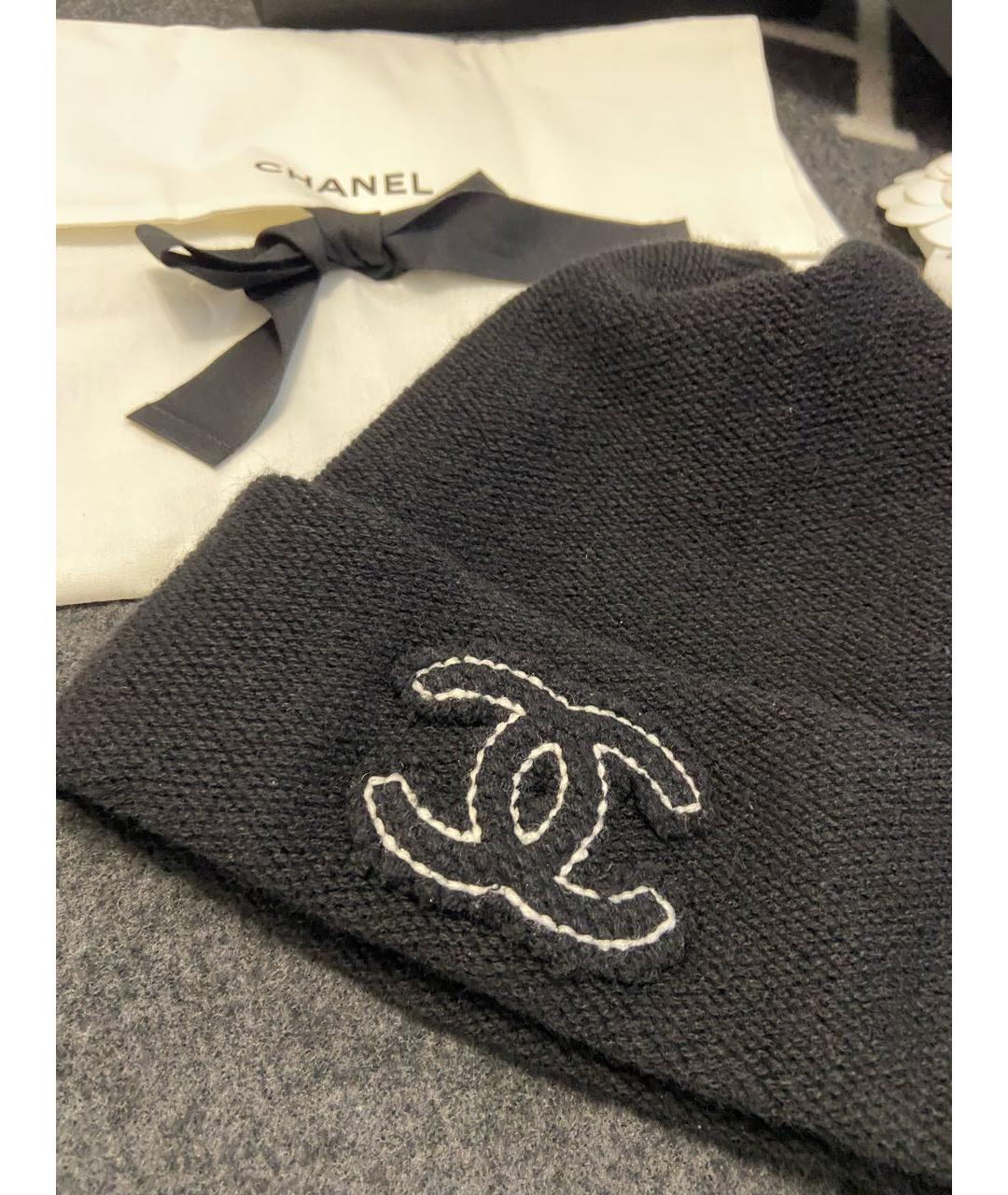 CHANEL Черная кашемировая шапка, фото 2