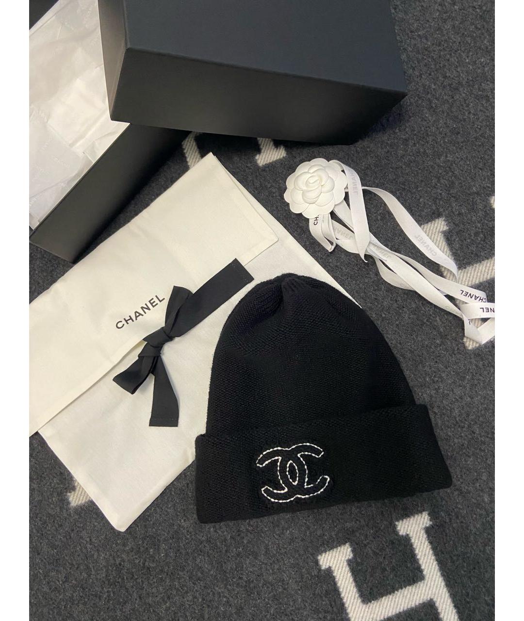 CHANEL Черная кашемировая шапка, фото 4