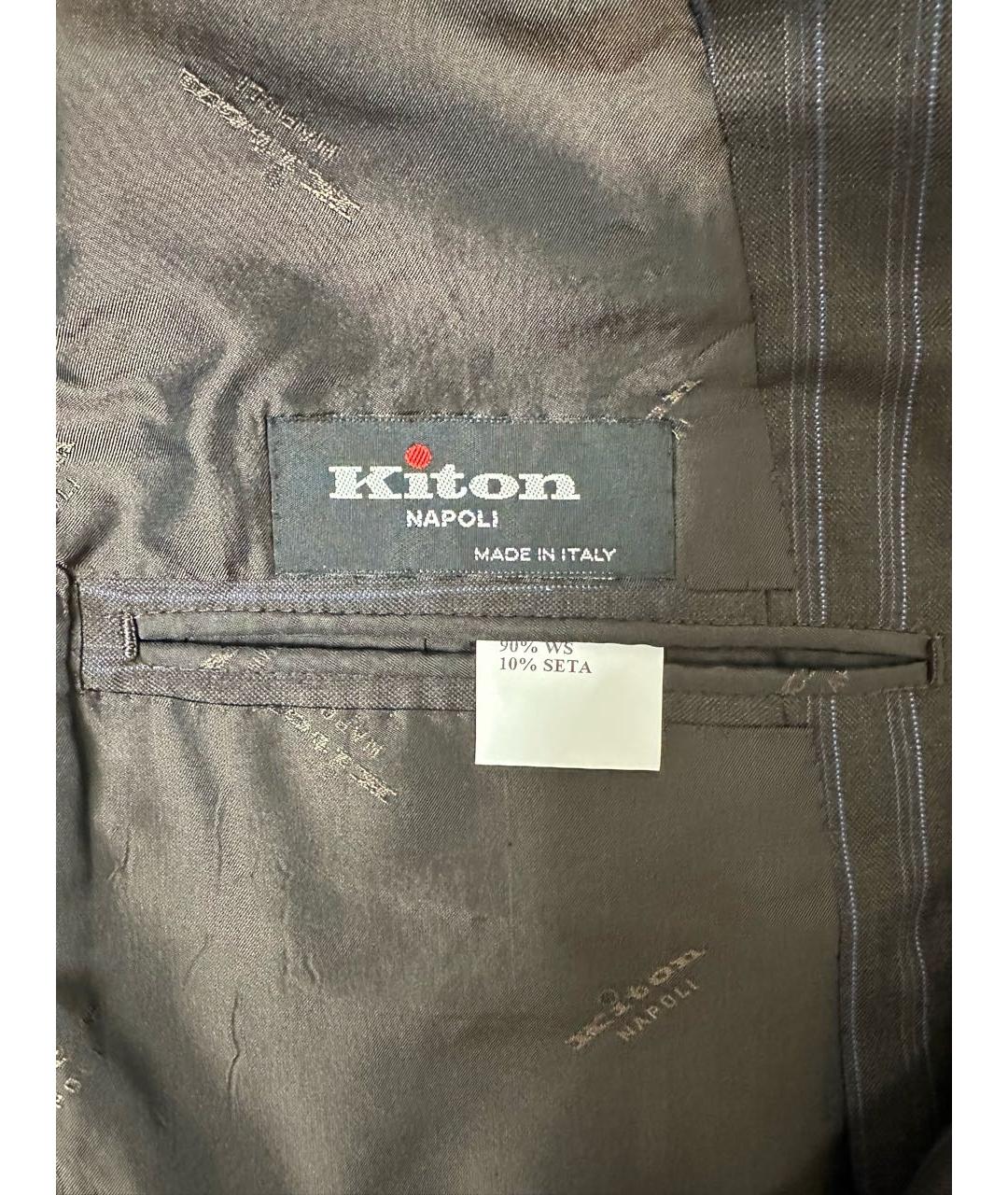 KITON Коричневый классический костюм, фото 4