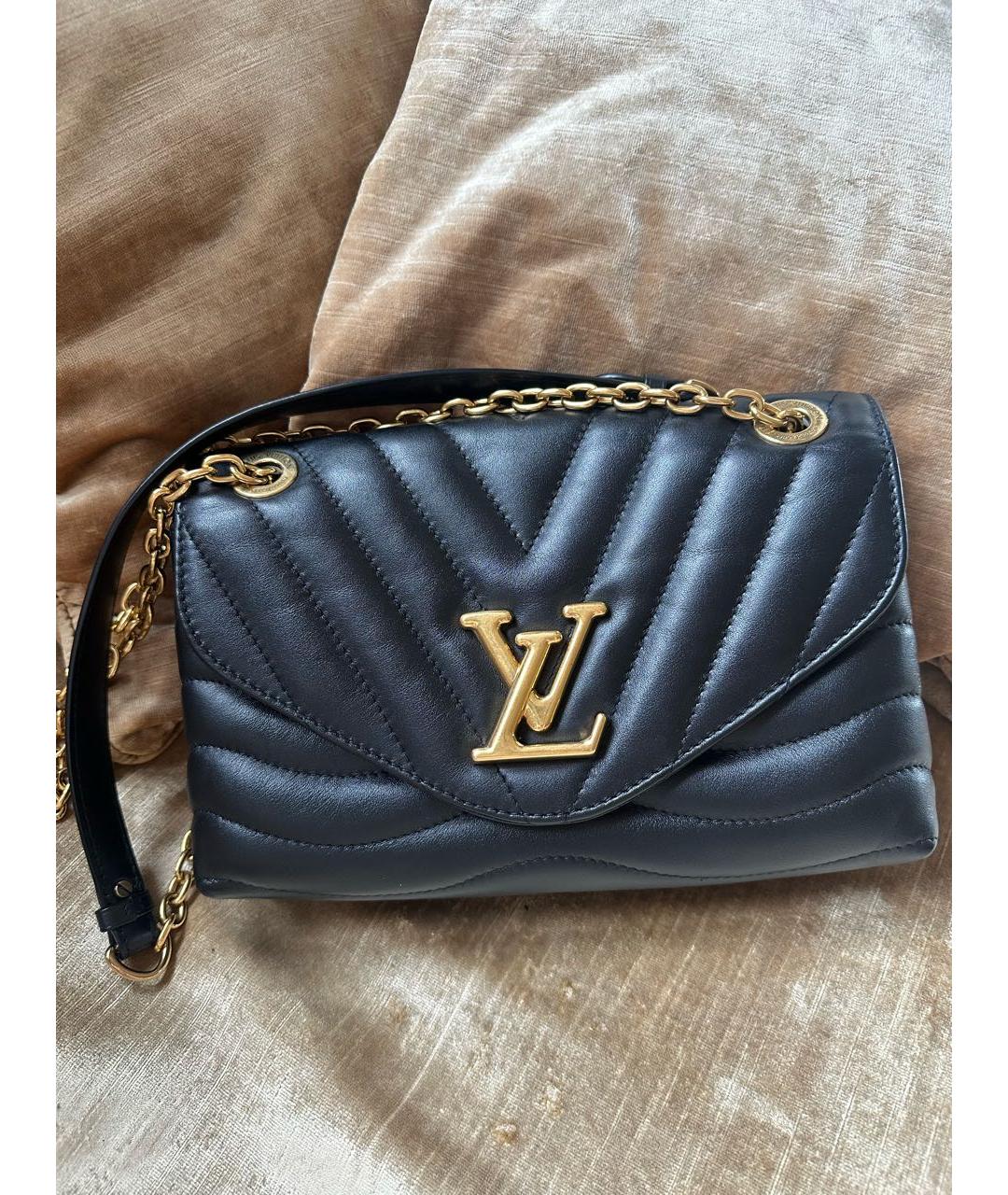 LOUIS VUITTON Черная кожаная сумка через плечо, фото 9