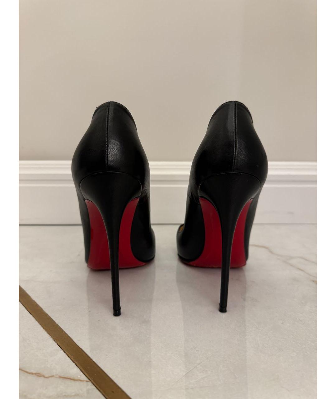 CHRISTIAN LOUBOUTIN Черные кожаные туфли, фото 4